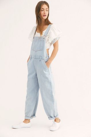 free people baggy boyfriend overall