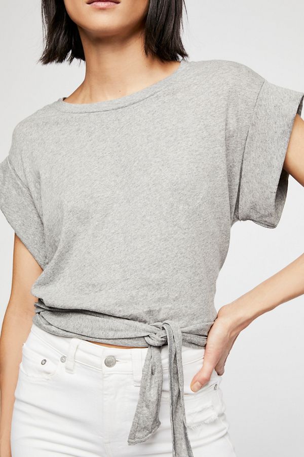 Cropped tee with tie waist detailing | Free People