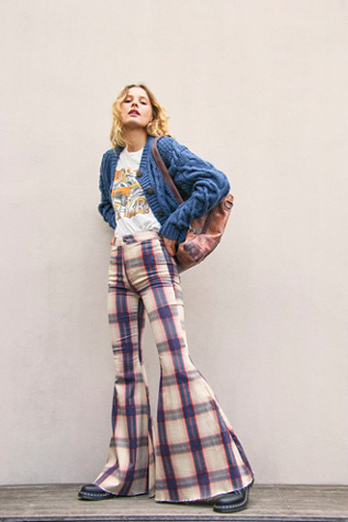 printed flare jeans