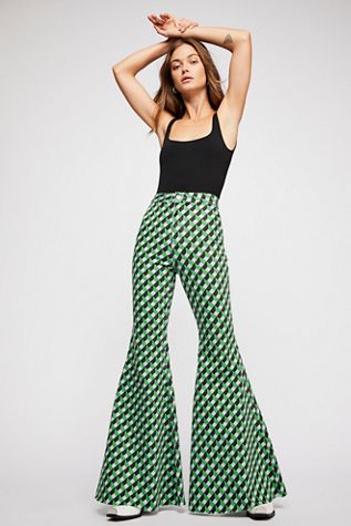 Just Float On Printed Flare Jeans