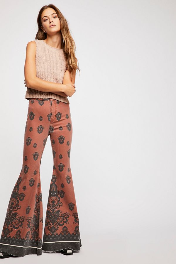 Slide View 2: Just Float On Printed Flare Jeans
