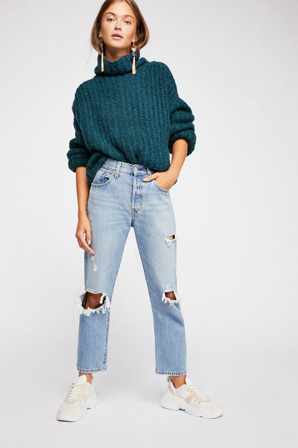 levi's 501 crop shot in the dark