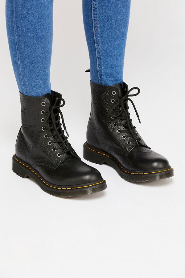 floral embossed doc martens