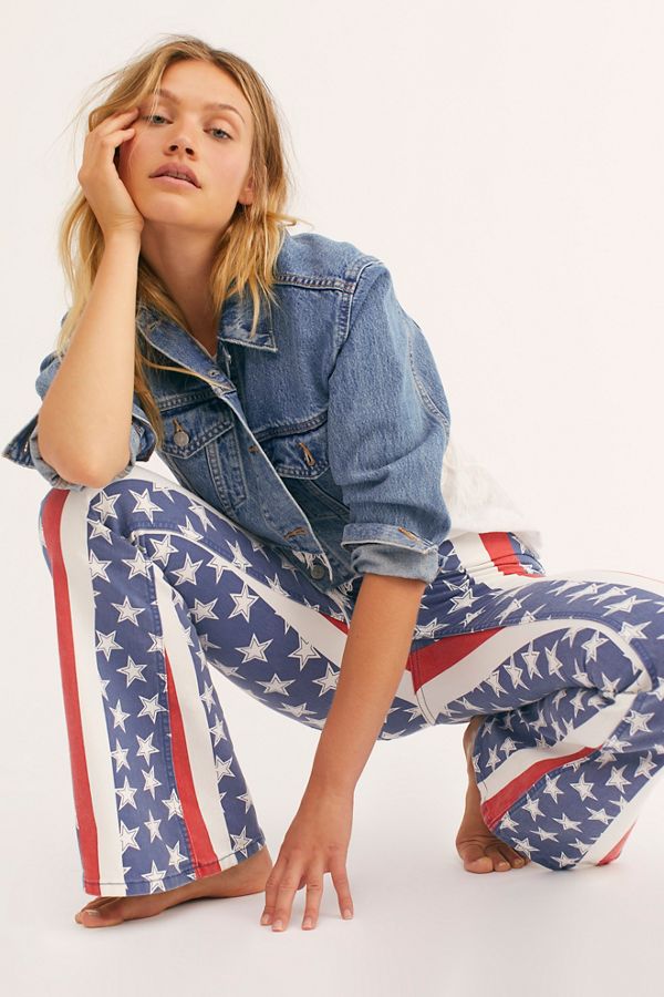 Penny Pull-On Stars & Stripes Flare Jeans