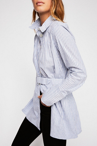 In The Wind Striped Buttondown Top