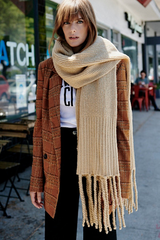 Ribbed Fringe Blanket Scarf | Free People