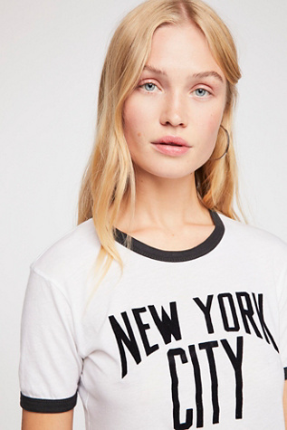 Flocked NYC Ringer Tee