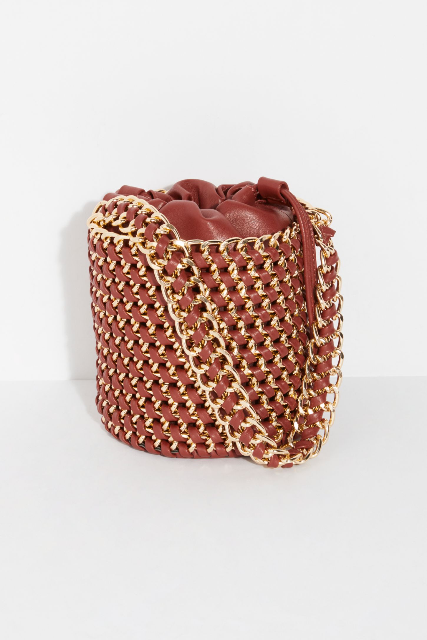 Slide View 2: Woven Chain Bucket Bag