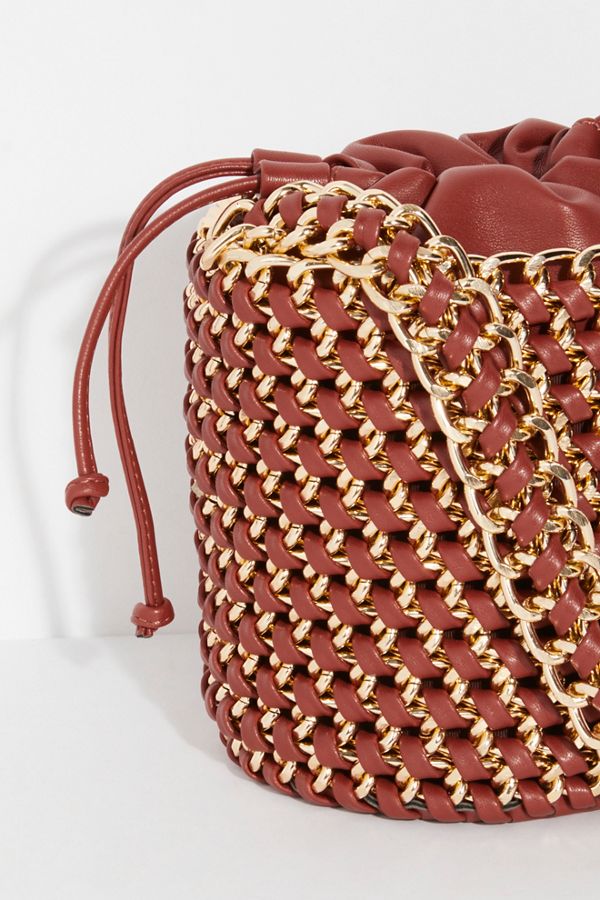 Slide View 3: Woven Chain Bucket Bag