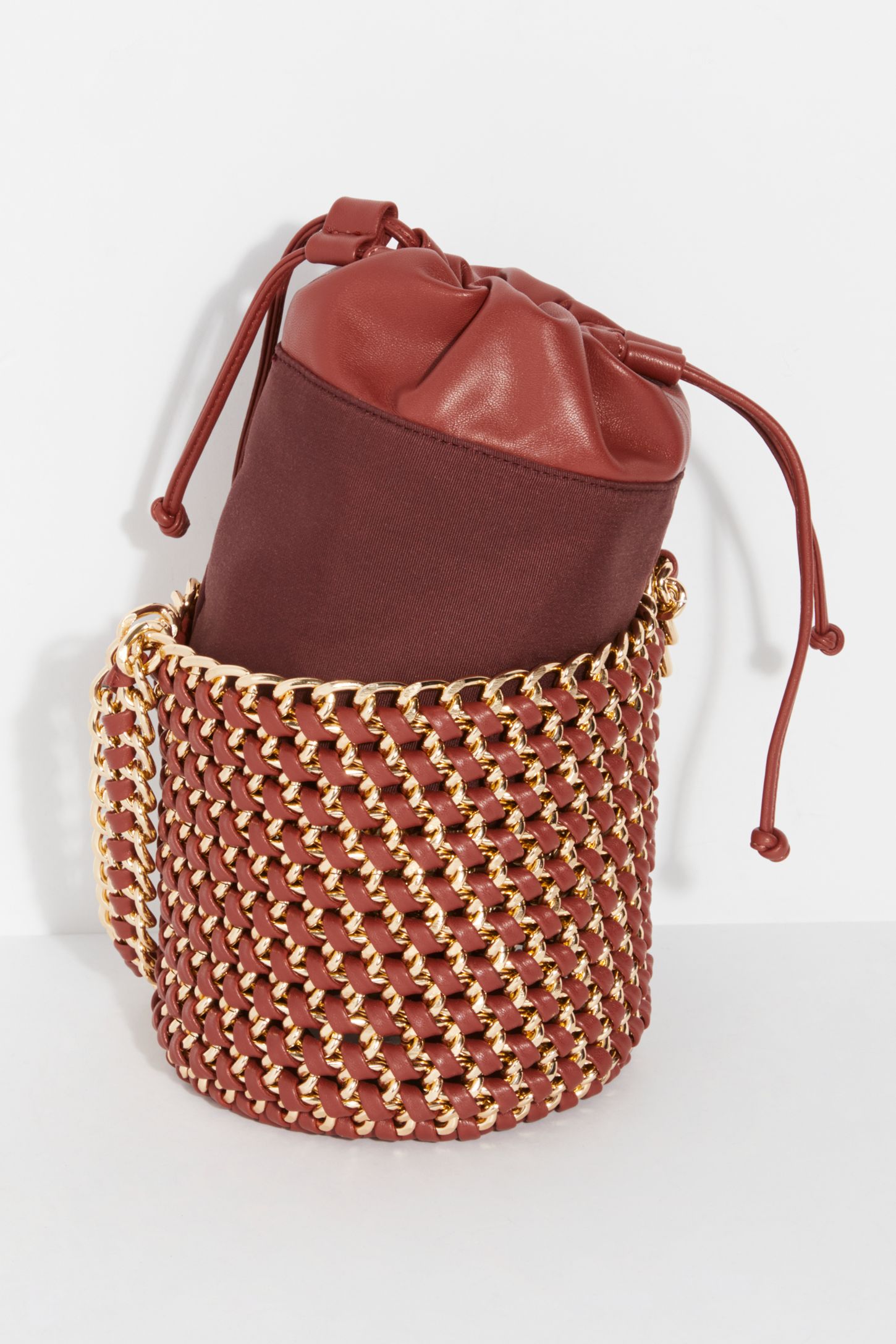 Slide View 4: Woven Chain Bucket Bag