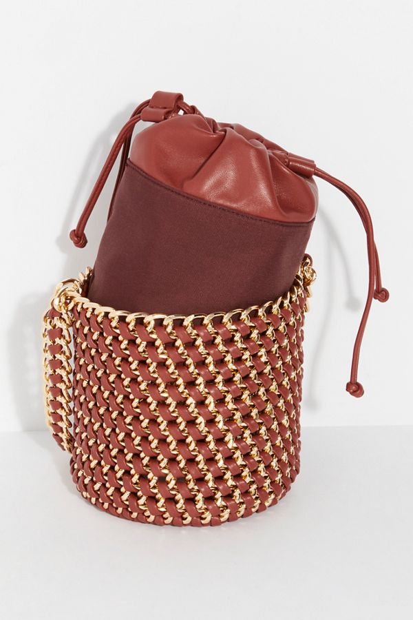 Slide View 4: Woven Chain Bucket Bag