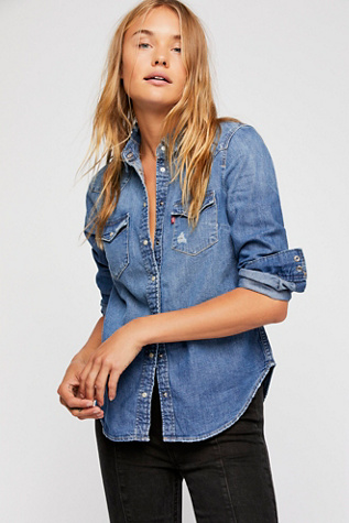 levi's western denim shirt