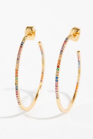 Tai Rhinestone Medium Hoop Earrings