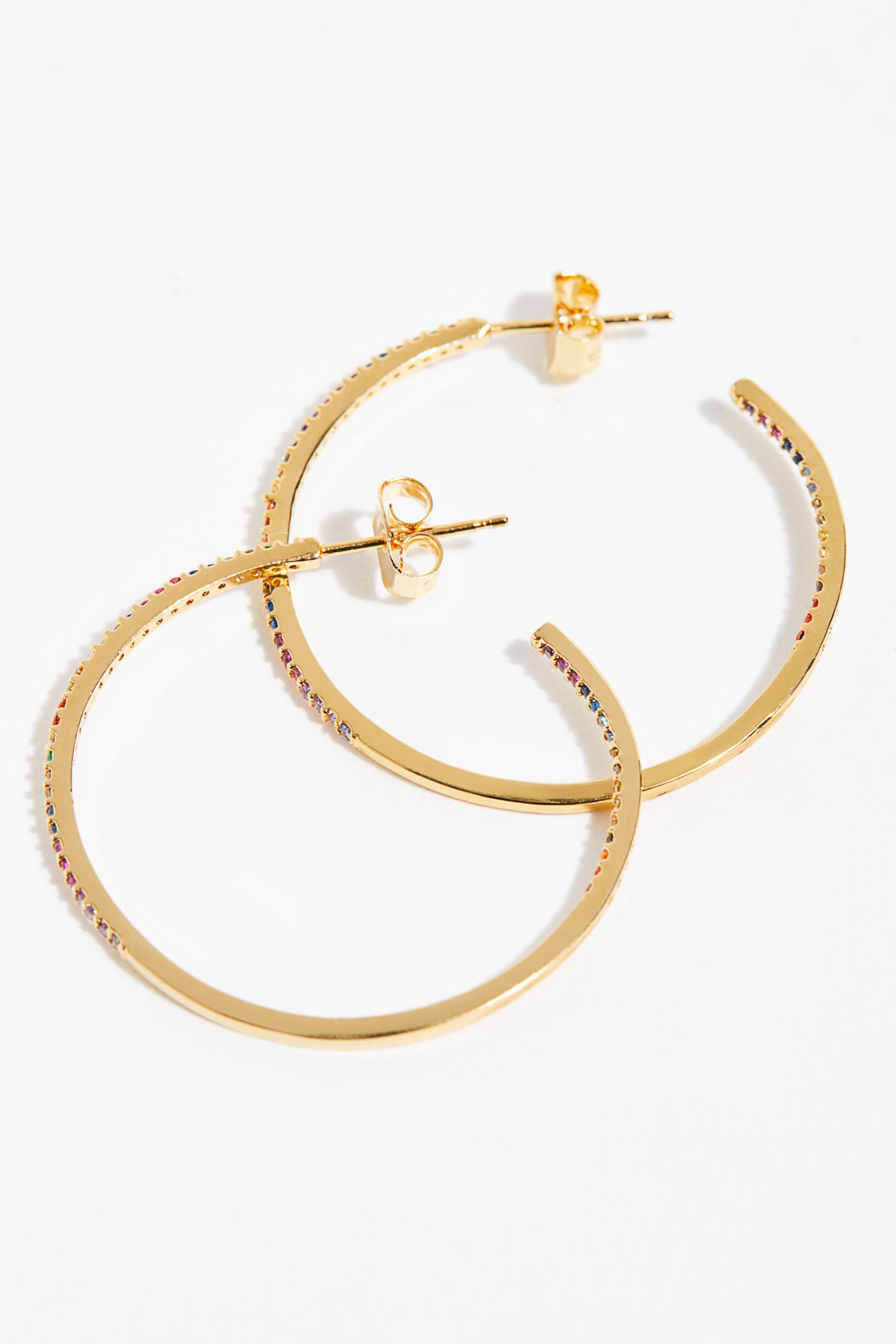 Slide View 3: Tai Rhinestone Medium Hoop Earrings