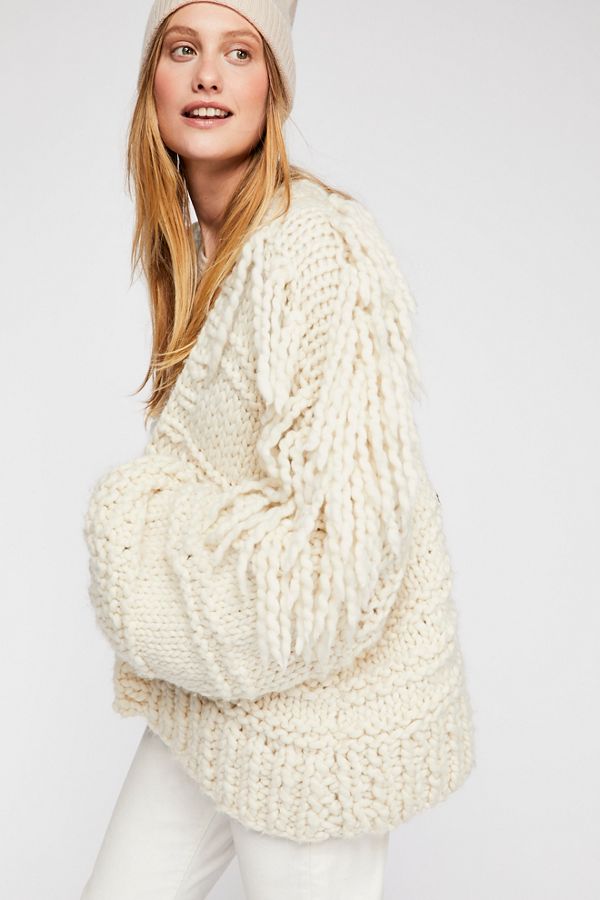 Slide View 1: Fringe Sweater Jacket