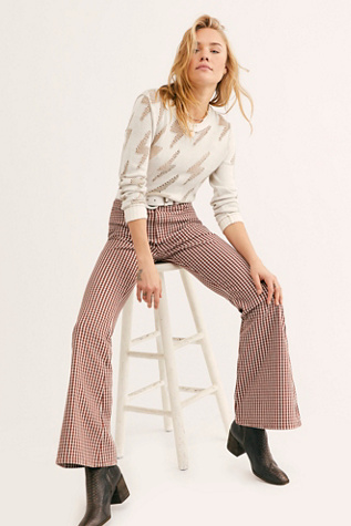 Lee High-rise Flare Jeans In Vintage Houndstooth