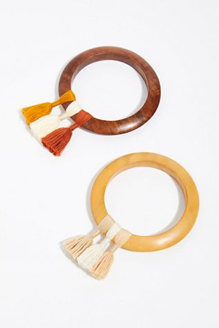 Wooden Tassle Bangle