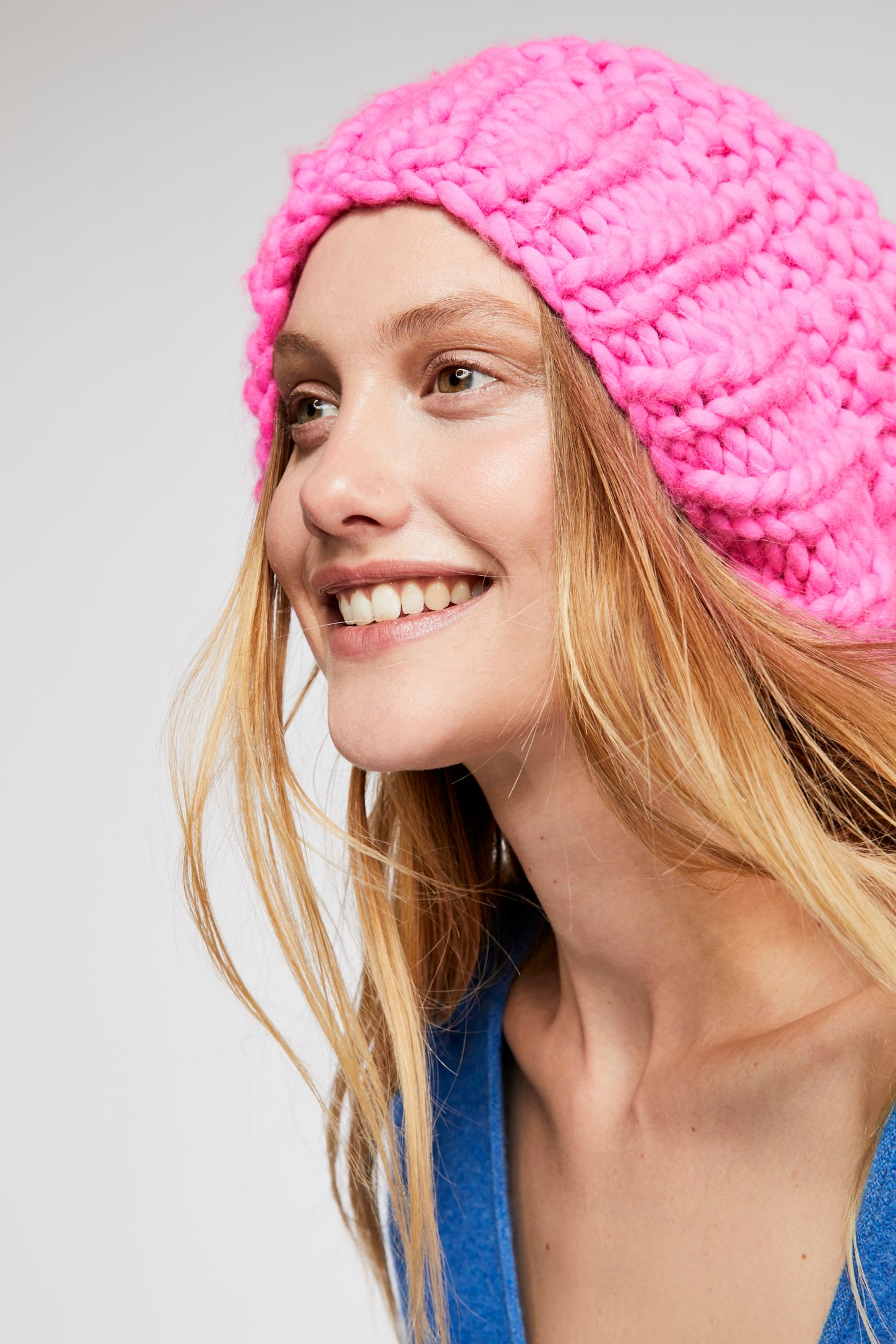Slide View 1: Moss Slouchy Hand Knit Beanie