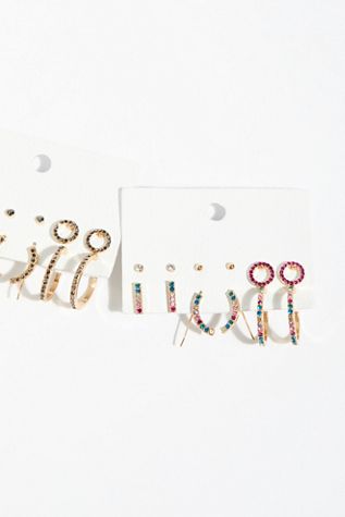 Everyday Rhinestone Hoop Set