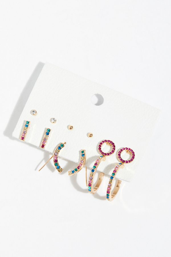 Free People, Everyday Rhinestone Hoop Set