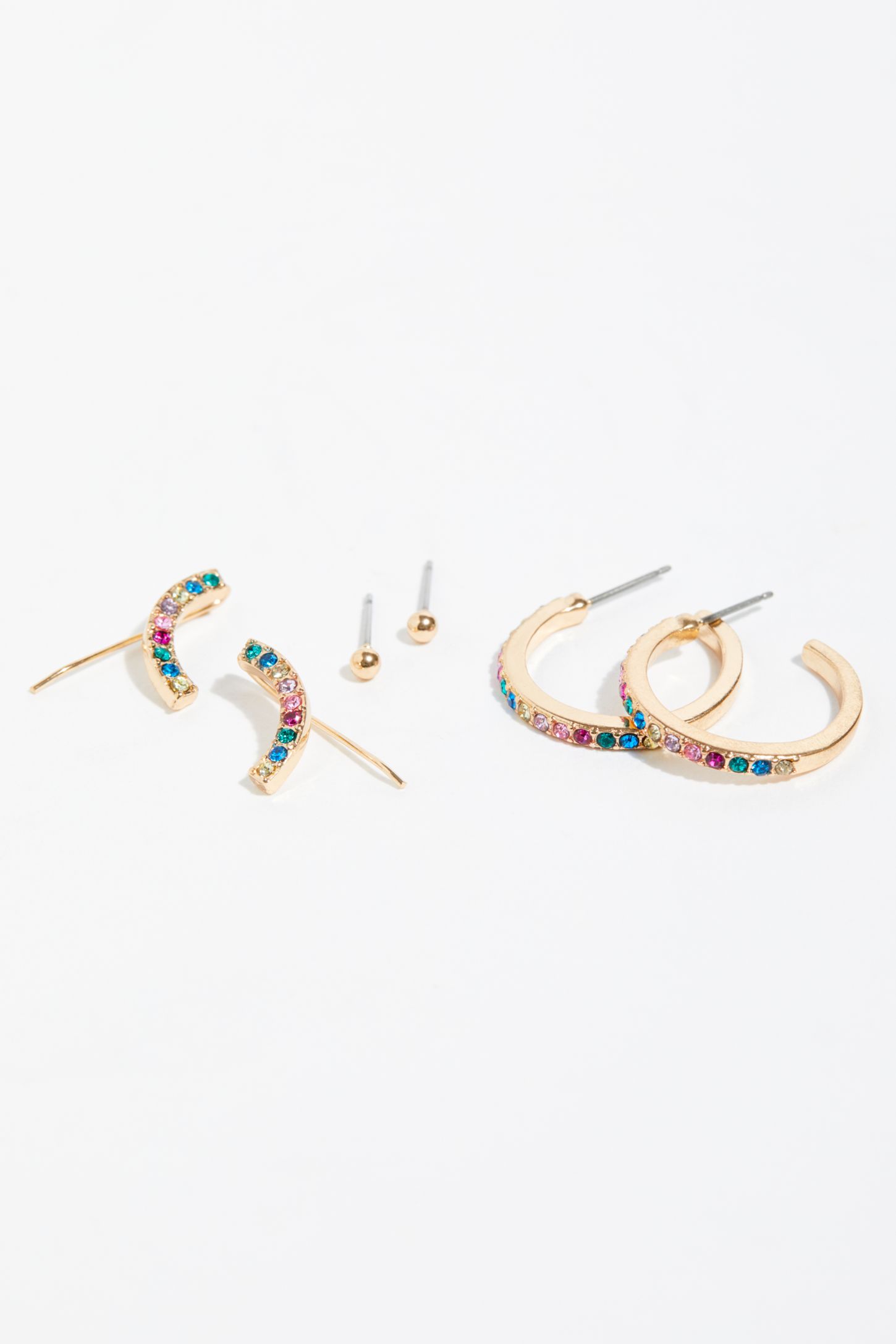 Slide View 3: Everyday Rhinestone Hoop Set