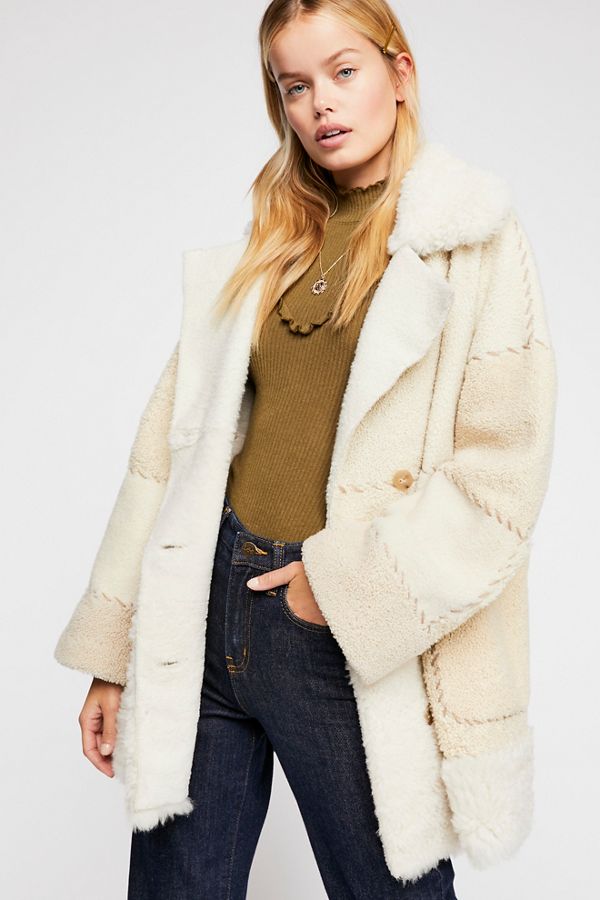Patchwork Sherpa Coat | Free People