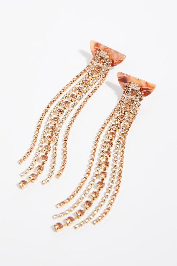 Slide View 1: Resin Rhinestone Dangle Earrings
