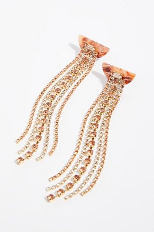 Resin Rhinestone Dangle Earrings