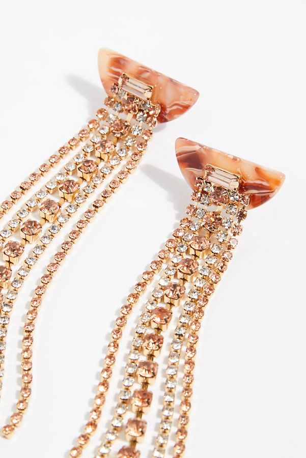 Slide View 2: Resin Rhinestone Dangle Earrings