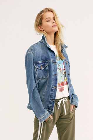 free people ramona denim trucker jacke