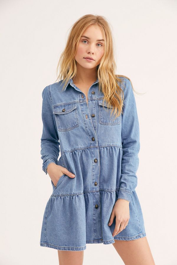 Slide View 1: Nicole Denim Shirt Dress
