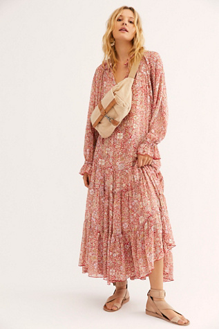 Free People Feeling Groovy Maxi Dress In Red Combo
