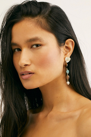 Free People Lucia Heart Earrings By Free People Green One Size From Free People Daily Mail