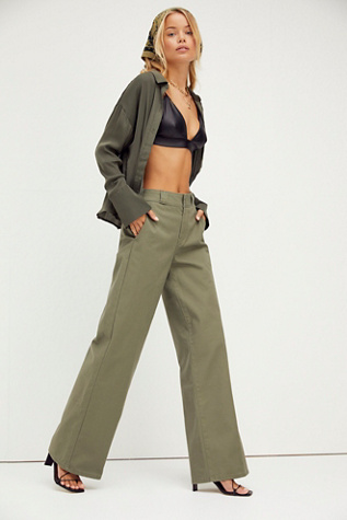 Dickies High-rise Wide Pants In Olive
