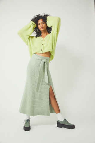 Free PeopleClaudia Blanket Skirt by Free People, Mint Jade, XS | DailyMail