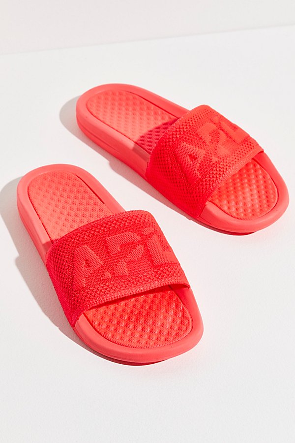 Apl Athletic Propulsion Labs Apl Big Logo Techloom Slide Sandals In Magenta
