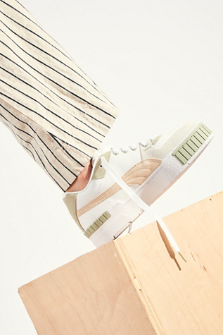 Puma Cali Sport In Bloom Sneakers In White / Desert Sage / Shifting Sand