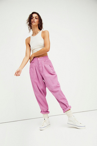 Free People Make A Stand Trousers In Double Bubble Seersucker